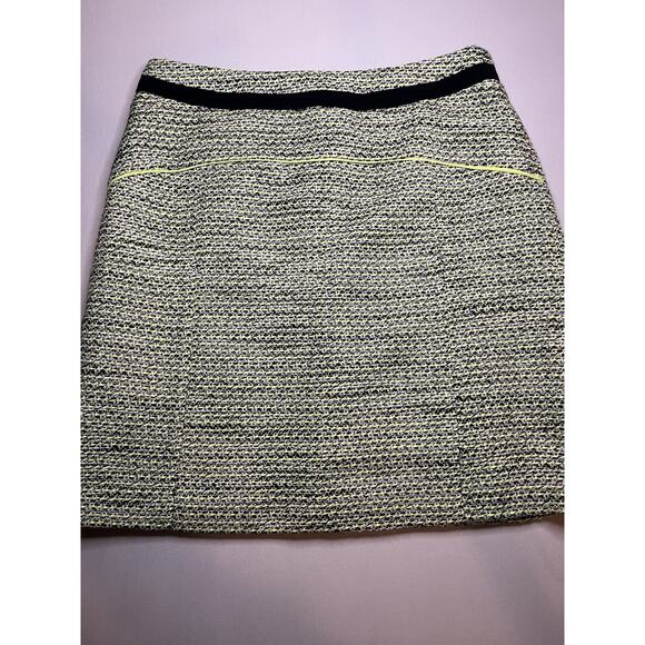 Halogen Women’s Lime Green And Black Tweed Skirt With Black Accents Size 4 - Picture 5 of 6